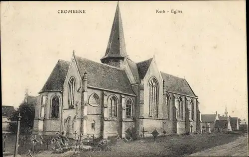 Ak Krombeke Westflandern Belgien, Eglise