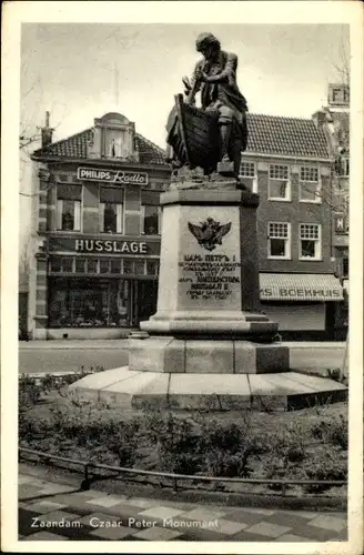 Ak Zaandam Zaanstad Nordholland, Czaar Peter Monument