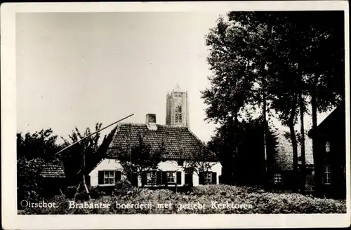 Ak Oirschot Nordbrabant, Brabantse boerderij met gezicht Kerktoren