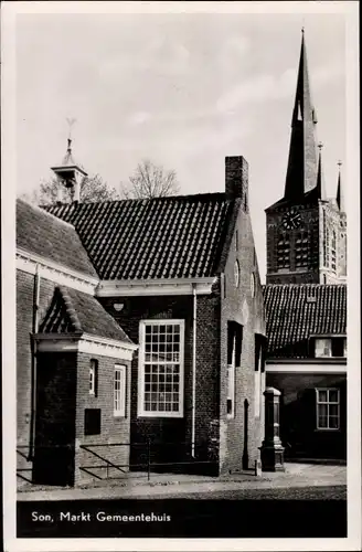 Ak Son Nordbrabant, Markt Gemeentehuis, Turm