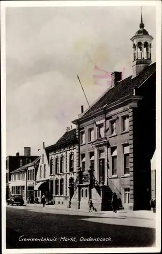 Ak Oudenbosch Nordbrabant, Gemeentehuis Markt