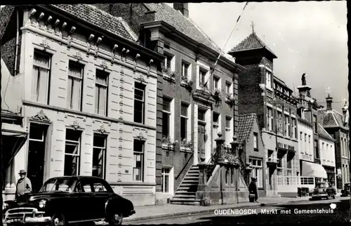 Ak Oudenbosch Nordbrabant, Markt met Gemeentehuis