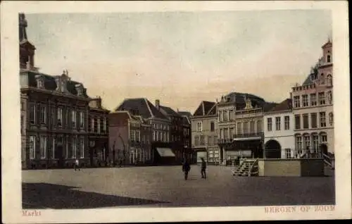 Ak Bergen op Zoom Nordbrabant Niederlande, Markt