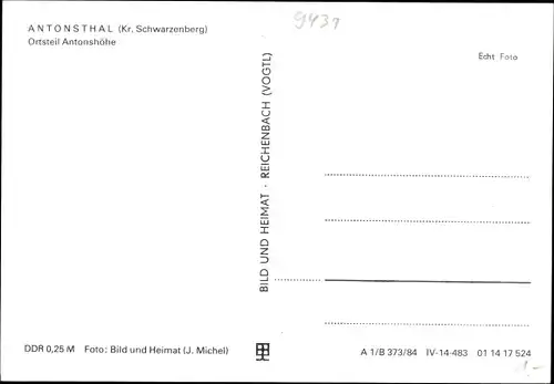 Ak Antonshöhe Antonsthal Breitenbrunn im Erzgebirge, Ortspartie