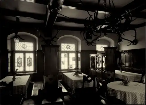 Ak Jägerhaus Bermsgrün Schwarzenberg im Erzgebirge, Jägerhaus, Jagdzimmer