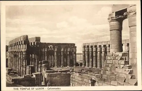 Ak Luxor Ägypten, The Temple, Colonnades