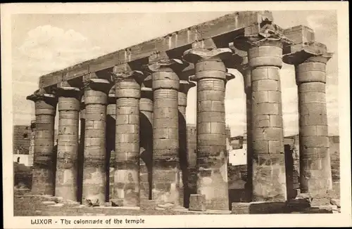 Ak Luxor Ägypten, The colonnade of the temple