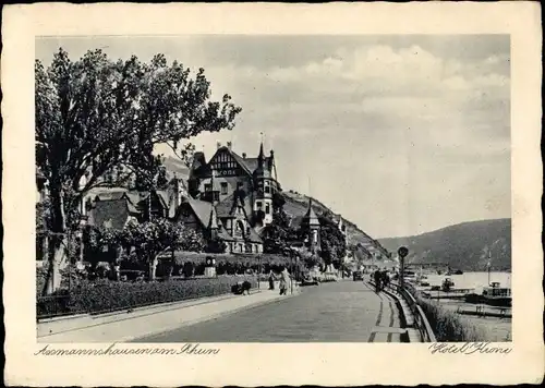 Ak Assmannshausen Rüdesheim am Rhein, Hotel Krone