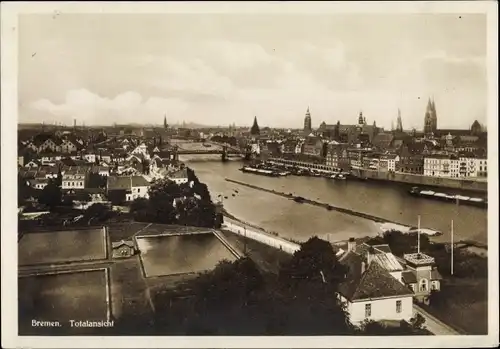 Ak Hansestadt Bremen, Totalansicht, Brücke