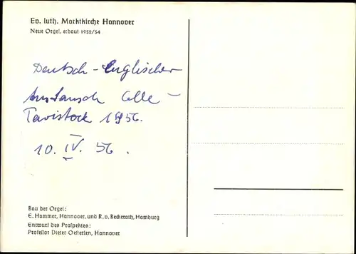 Ak Hannover in Niedersachsen, ev. luth. Marktkirche, Neue Orgel, Inneres