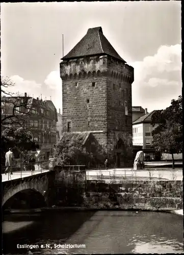 Ak Esslingen am Neckar, Schelztorturm, Brücke