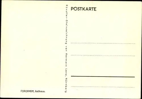 Künstler Ak Lenz, Hermann, Forchheim in Oberfranken Bayern, Blick auf das Rathaus