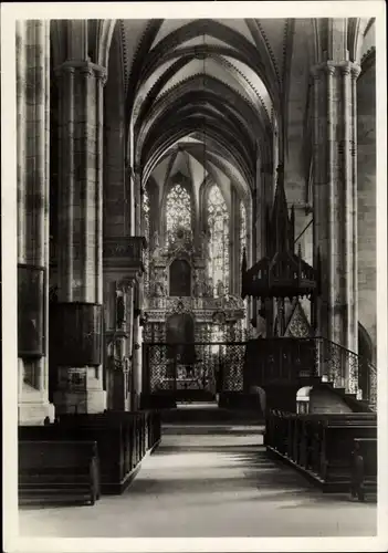 Ak Erfurt in Thüringen, Dom, Mittelschiff mit Blick in den Chor