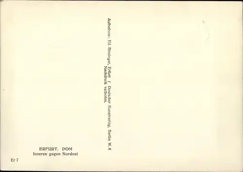 Ak Erfurt in Thüringen, Dom, Inneres gegen Nordost