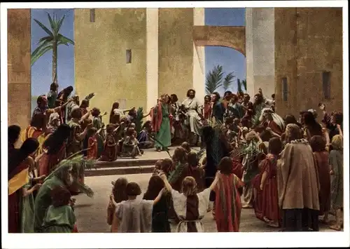 Ak Oberammergau in Oberbayern, Passionsspiele 1634, Einzug in Jerusalem