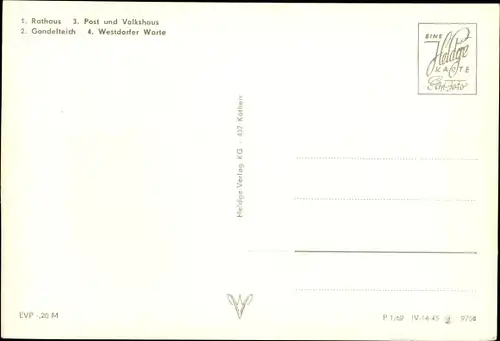 Ak Aschersleben im Salzlandkreis, Rathaus, Post und Volkshaus, Gondelteich, Westdorfer Warte