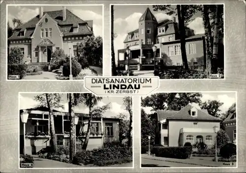 Ak Stadt Lindau Zerbst in Anhalt, Diätsanatorium, Haus 1, Haus 2, Haus 3, Haus 4