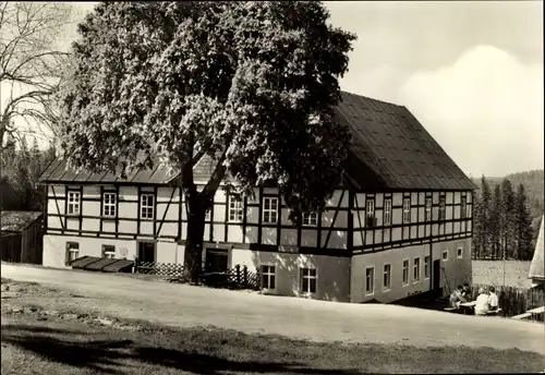 Ak Riesenberger Häuser Sosa Eibenstock im Erzgebirge, Gasthaus