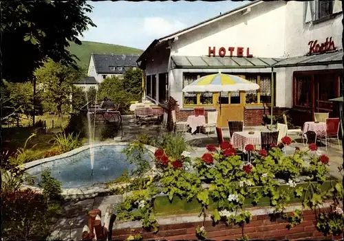 Ak Iserlohn im Märkischen Kreis, Hotel-Restaurant Korth, Springbrunnen