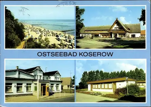 Ak Ostseebad Koserow auf Usedom, Blick zum Strand, Forstferienobjekt Damerow, FDGB-Ferienheim
