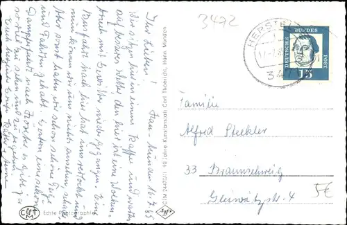 Ak Herstelle Beverungen an der Weser, Burg, Ortsansicht, Erholungsheim