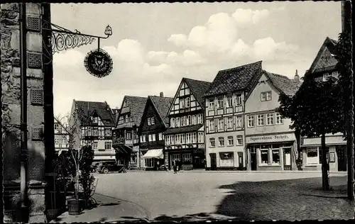 Ak Rinteln an der Weser, Markt, Fachwerkhäuser