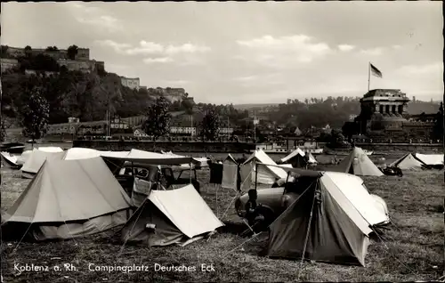 Ak Koblenz am Rhein, Campingplatz Deutsches Eck