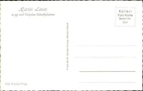 Ak Sänger Martin Lauer, Portrait