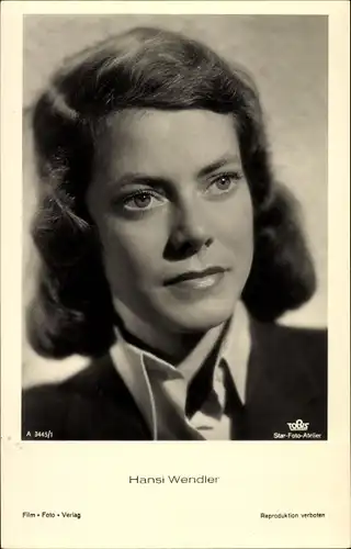 Ak Schauspielerin Hansi Wendler, Portrait