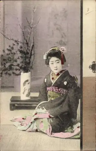 Ak Mädchen in japanischer Tracht, Geisha, Japanerin, Kimono