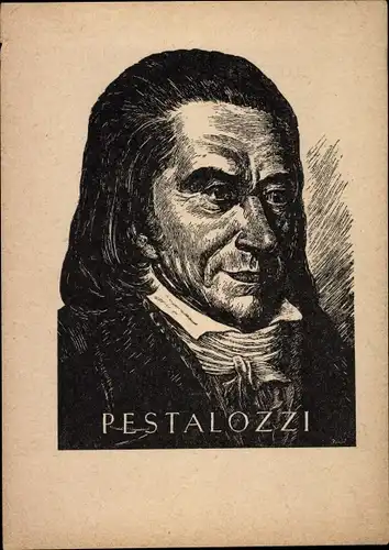 Künstler Ak Stratil, Karl, Portrait Johann Heinrich Pestalozzi, Holzschnitt