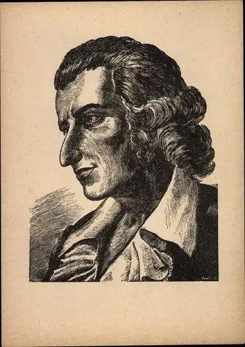 Künstler Ak Stratil, Karl, Portrait Dichter und Schriftsteller Friedrich von Schiller, Holzschnitt