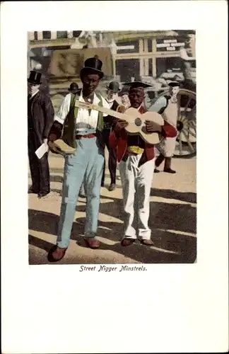 Ak London, Street Minstrels, Straßenmusiker