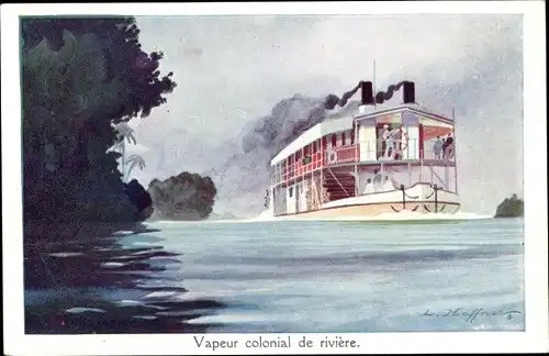 Künstler Ak Haffner, L., Vapeur colonial de riviere, Salondampfer