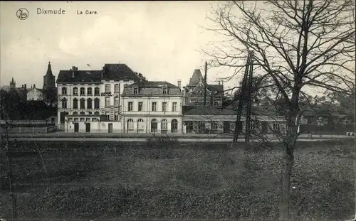 Ak Diksmuide Dixmude Westflandern, La Gare, Bahnhof, Hotel