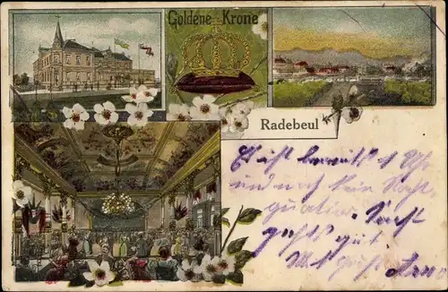 Litho Radebeul in Sachsen, Gasthaus Goldene Krone, Innenansicht