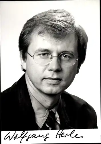 Ak Schriftsteller und Journalist Wolfgang Herles, Portrait, Autogramm