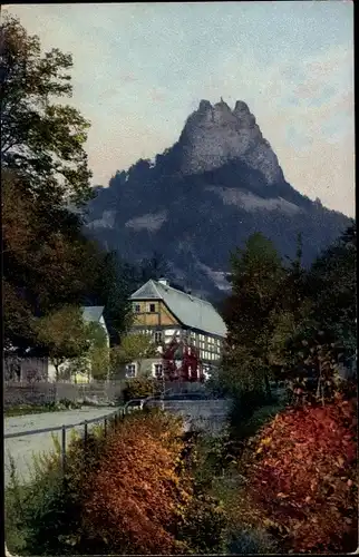 Ak Böhmisches Mittelgebirge, Der Sperlingstein, Nenke und Ostermaier 127 2499