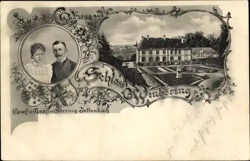 Wappen Ak Winhöring in Oberbayern, Villa, Graf und Gräfin Törring-Jettenbach