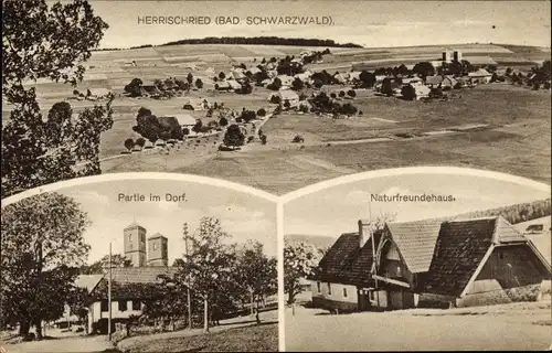 Ak Herrischried am Hotzenwald, Partie im Dorf, Naturfreundehaus, Panorama