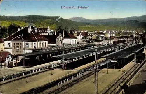 Ak Lörrach in Baden, Bahnhof