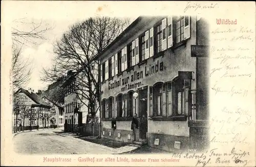 Ak Bad Wildbad im Schwarzwald, Hauptstraße, Gasthof zur alten Linde