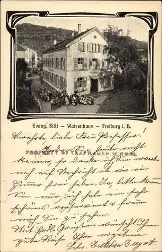 Passepartout Ak Freiburg im Breisgau, Evang. Stift, Waisenhaus