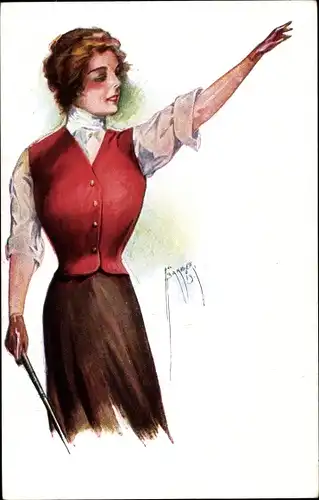 Künstler Ak Barber, Court, A Golf Champion, Frauenportrait, Golfspielerin