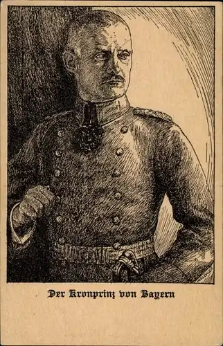 Ak Kronprinz Rupprecht von Bayern, Portrait in Uniform