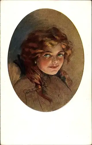 Künstler Ak Barber, Court G., Glühwürmchen, Portrait einer jungen Frau