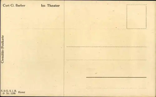 Künstler Ak Barber, Court G., Im Theater, Portrait einer jungen Frau