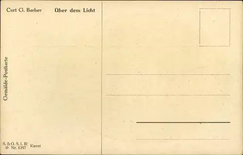 Künstler Ak Barber, Court G., Über dem Licht, Portrait einer jungen Frau