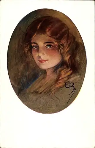 Künstler Ak Barber, Court, Beim Lampenschein, Frauenportrait