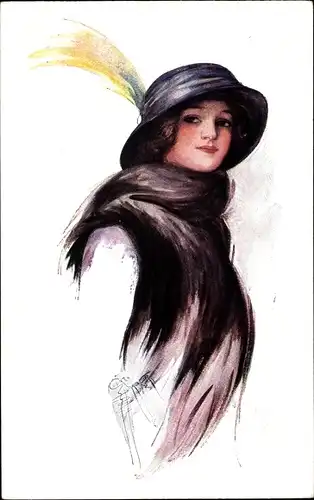 Künstler Ak Barber, Court, Portrait einer Frau mit Hut, Well Bred